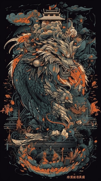 A poster that says'dragon'on it