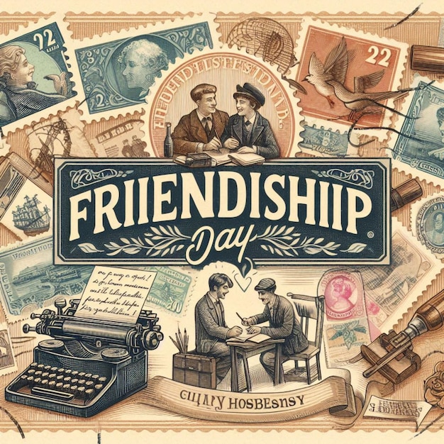 Photo a poster that says friendship day on it