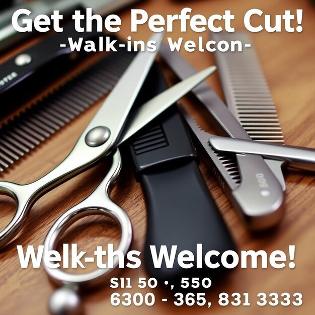 a poster that says get the perfect cut cut in it