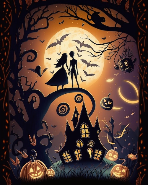 A poster that says'halloween'on it