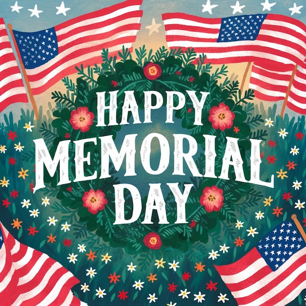 a poster that says happy memorial day on it