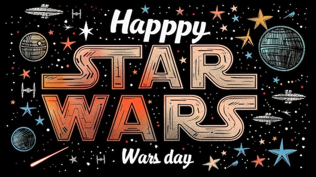 Photo a poster that says happy star wars day