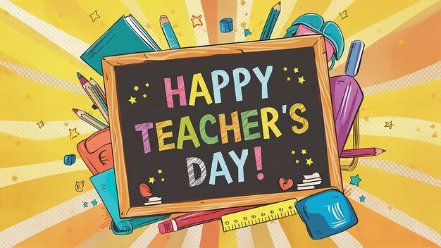 a poster that says happy teachers day on it