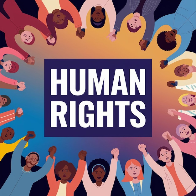 a poster that says human rights for all to see