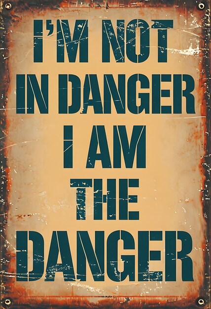 Photo a poster that says im not in danger