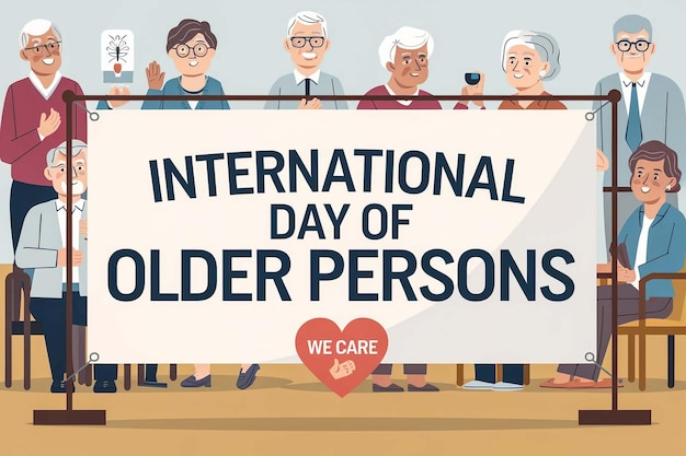 Photo a poster that says international day of old people