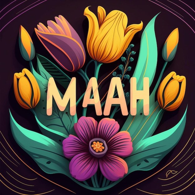 A poster that says'mah'on it