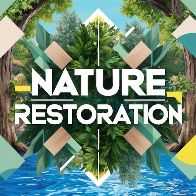 a poster that says nature in the middle of the picture