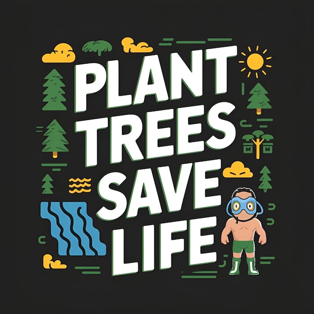 a poster that says plant trees save life