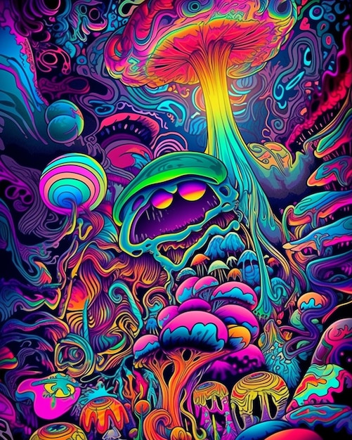 A poster that says'psychedelic'on it