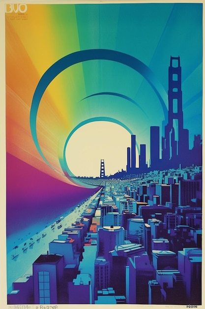 A poster that says san francisco in the middle