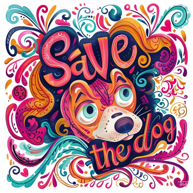 Photo a poster that says save the dog on it