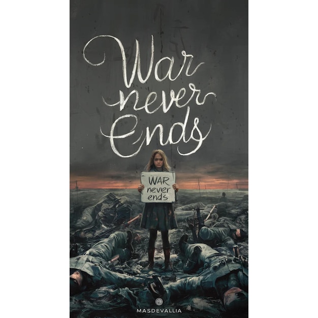 a poster that says war never ends