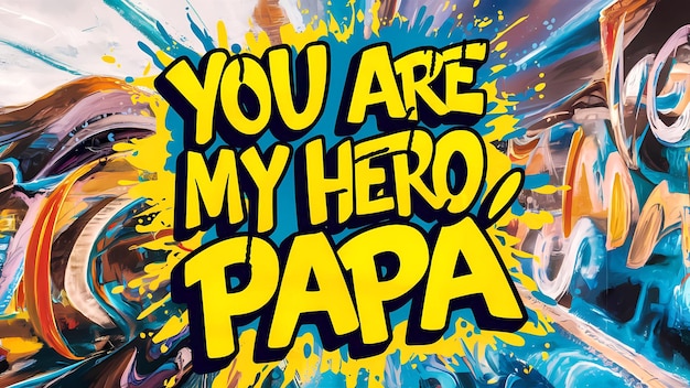 a poster that says you are my hero papa Happy Fathers Day Illustration Image