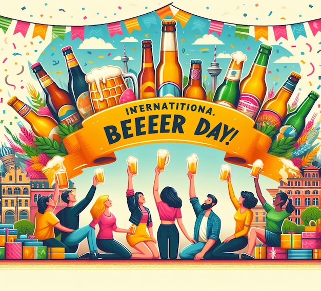 a poster that saysinternational beer dayon it