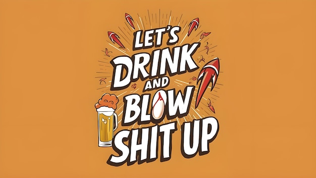 a poster that sayslets drink and blow up