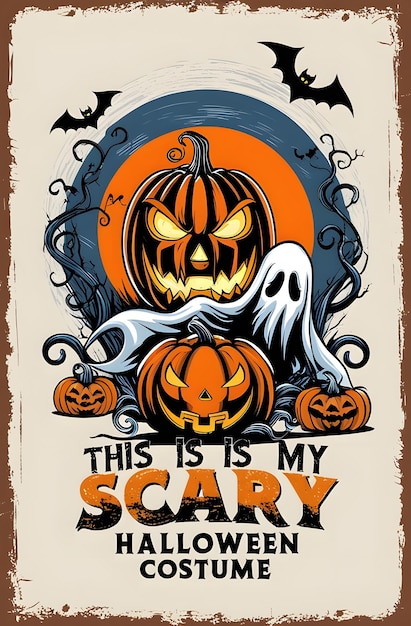 a poster for this halloween with a pumpkin on it