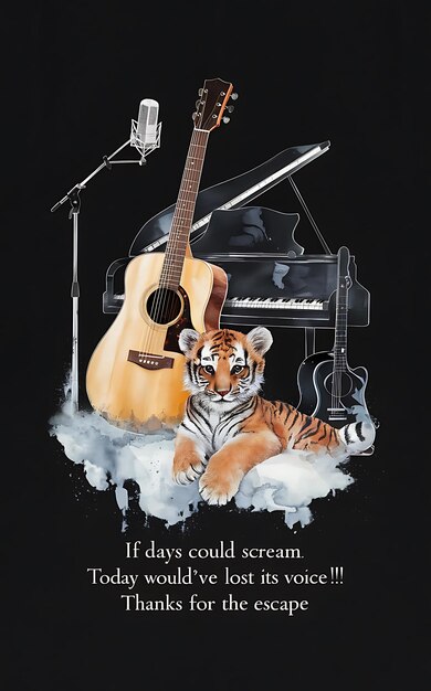 a poster for a tiger and a guitar called quot if youre a tiger quot