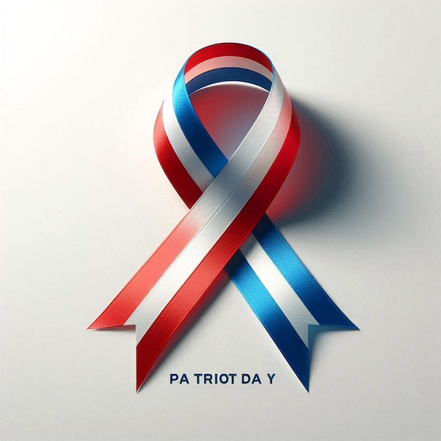 Photo a poster for a tricoloro day with a red white and blue ribbon