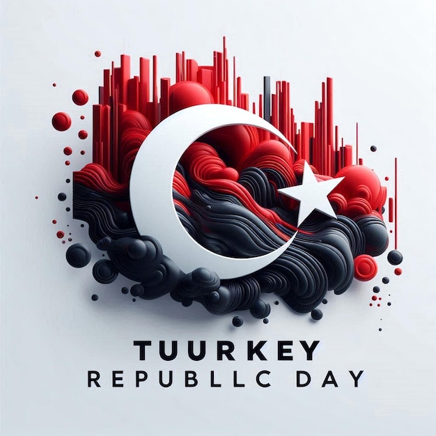 Photo a poster for turkey day with a flag and a star on it