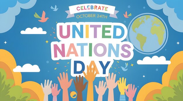 Photo a poster for united nations day with the words united nations written on it