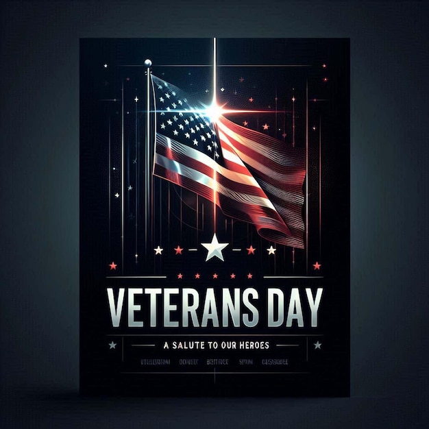 Photo a poster for the veterans day with a flag and a flag