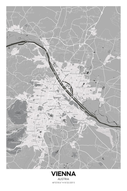 Poster Vienna Austria map