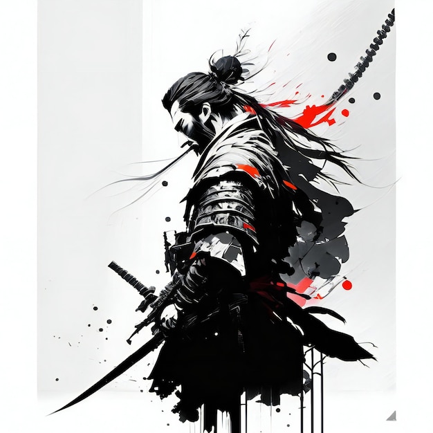 a poster for a warrior with a sword in his hand