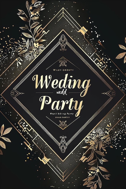 a poster for a wedding party called wedding party