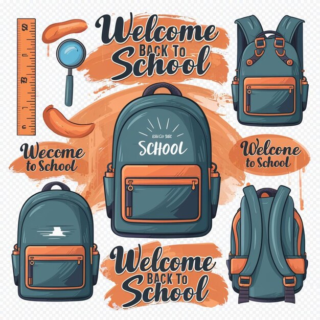 Photo a poster for welcome to school with a backpack that says welcome to school