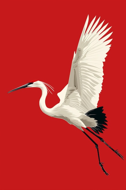 Photo a poster for a white bird with a red background