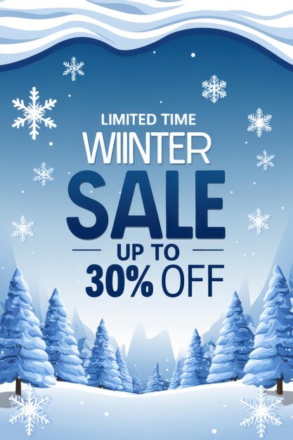 Photo a poster for the winter season shows a winter sale