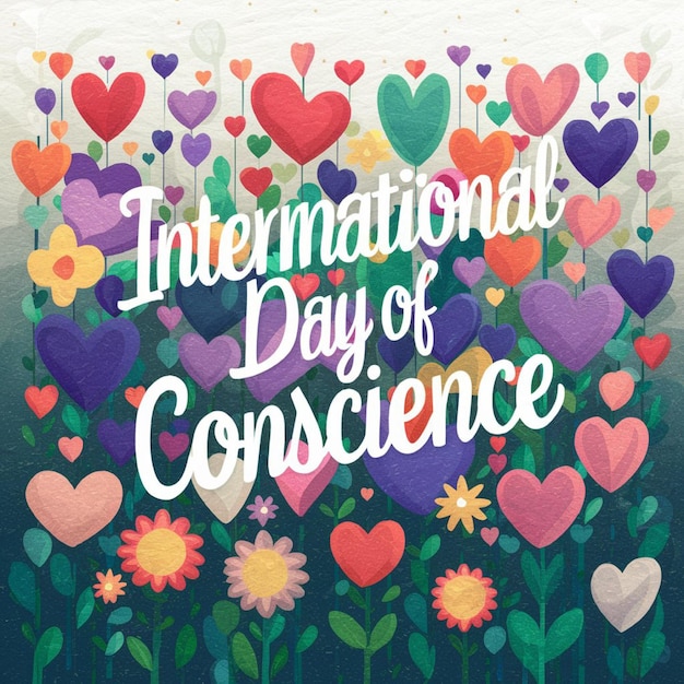 a poster with a background of hearts and the words international of freedom