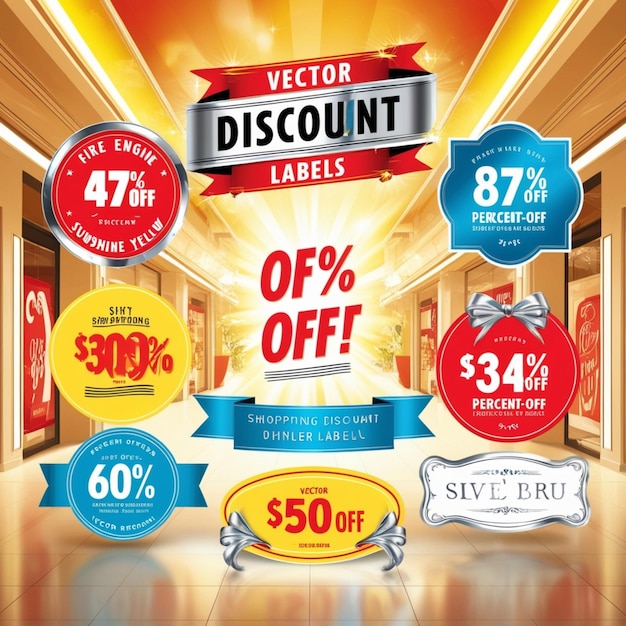 a poster with a banner that says discounts on it