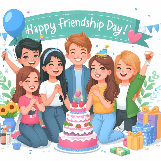 A poster with best friends celebrating Happy friendship day illustration