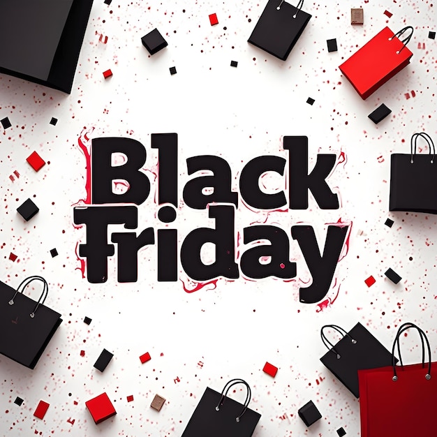 a poster with a black bag that says black friday on it