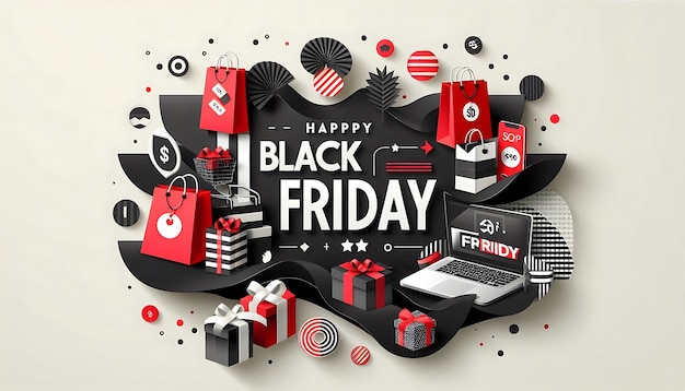 Photo a poster with a black friday message on it