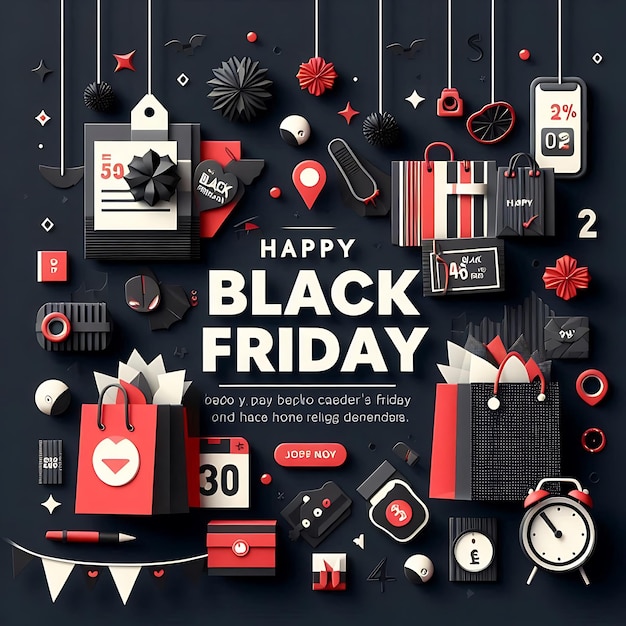 Photo a poster with a black friday sale on it