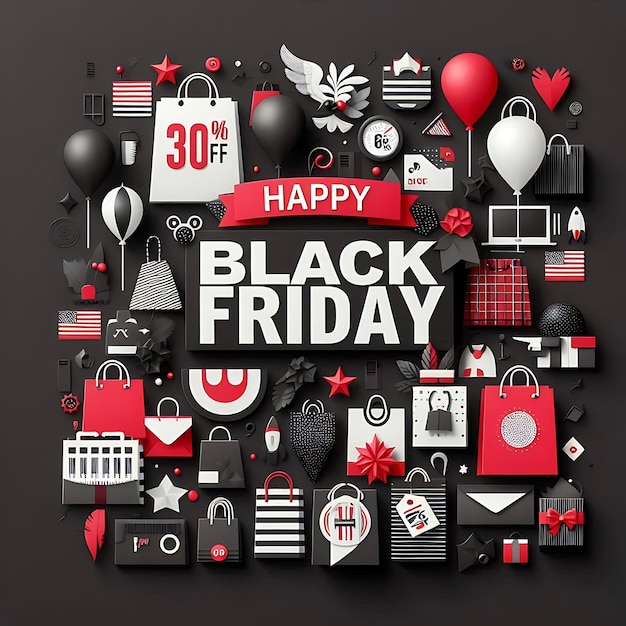 Photo a poster with a black friday sale on it