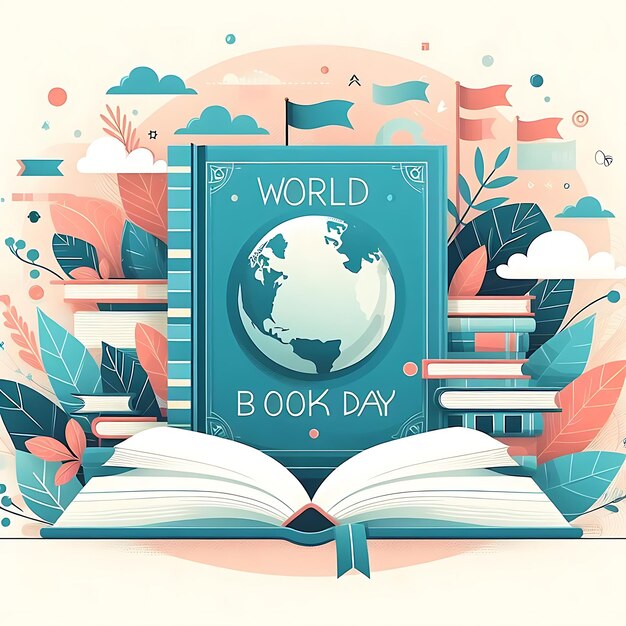 a poster with a book titled world day