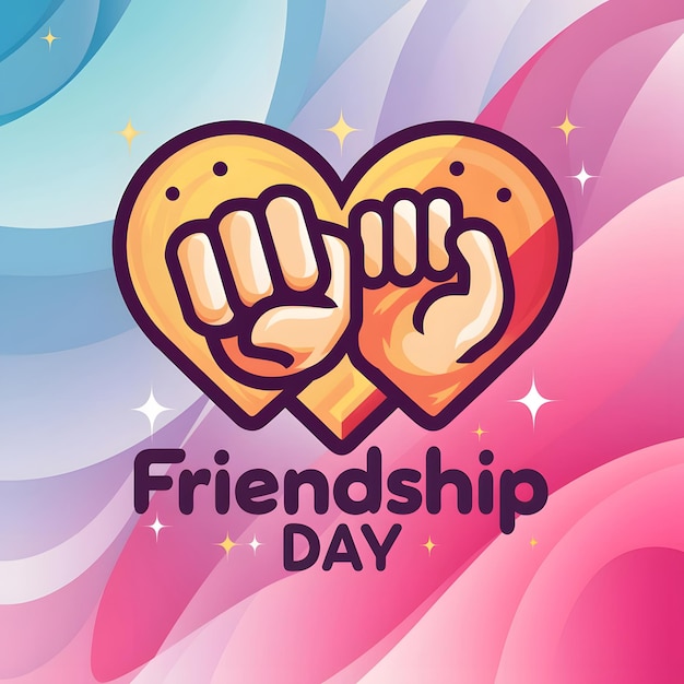 a poster with a cartoon image of a friendship day poster