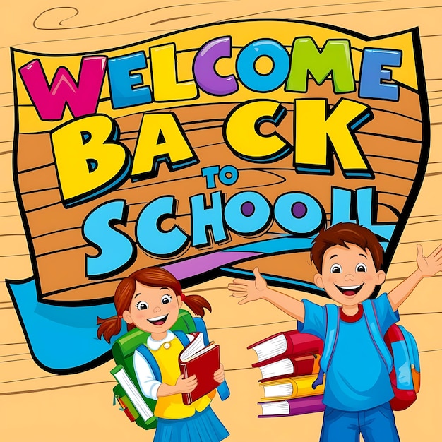 a poster with a childrens book called welcome back to school