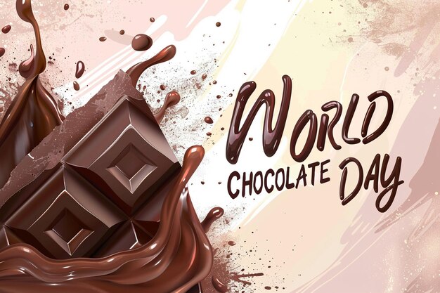 a poster with a chocolate world chocolate world written on it