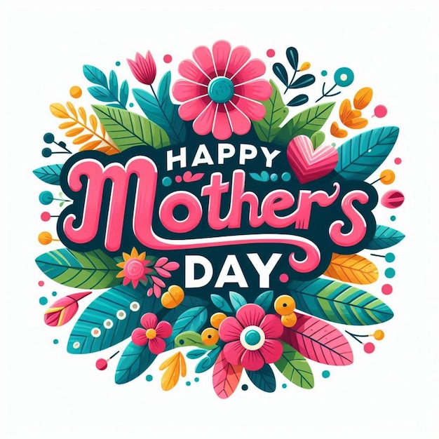 a poster with colorful flowers and the words happy mothers day on it