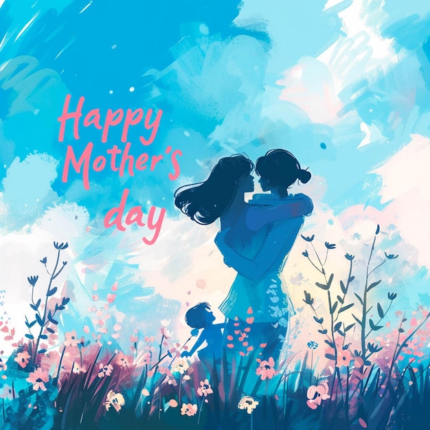 a poster with a couple kissing in the grass with the words happy mothers