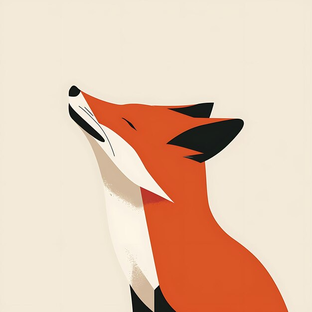 a poster with a fox head and a ribbon in the middle