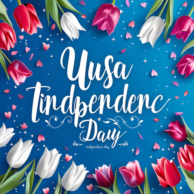 a poster with a greeting card that says Independence day