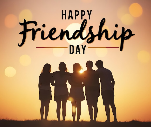 a poster with a group of friends that say friendship friendship day