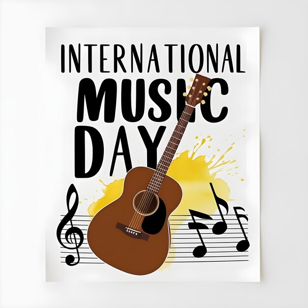 Photo a poster with a guitar that says  international music