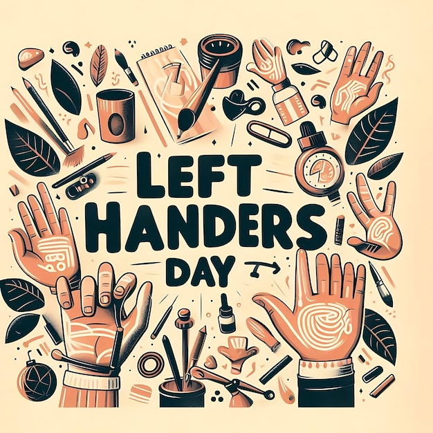 Photo a poster with a hand print that says quot left hand day quot